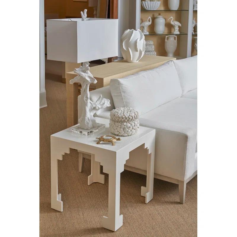 22" White Rectangular Wood End Table