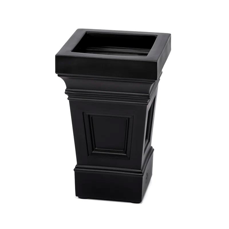 Atherton Onyx Black Self-Watering Square Planter Box, 2-Pack