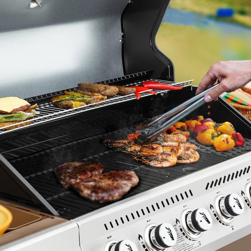 Royal Gourmet 6 - Burner Freestanding Liquid Propane 74000 BTU Gas Grill with Cabinet