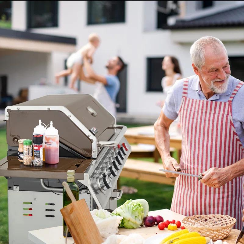 Royal Gourmet 6 - Burner Freestanding Liquid Propane 74000 BTU Gas Grill with Cabinet