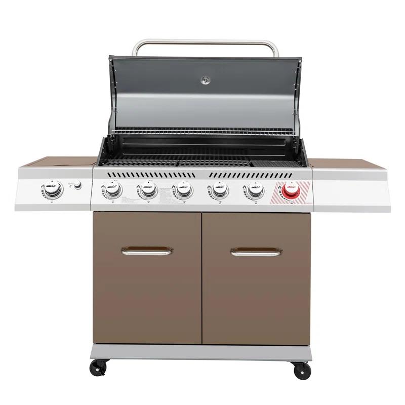 Royal Gourmet 6 - Burner Freestanding Liquid Propane 74000 BTU Gas Grill with Cabinet