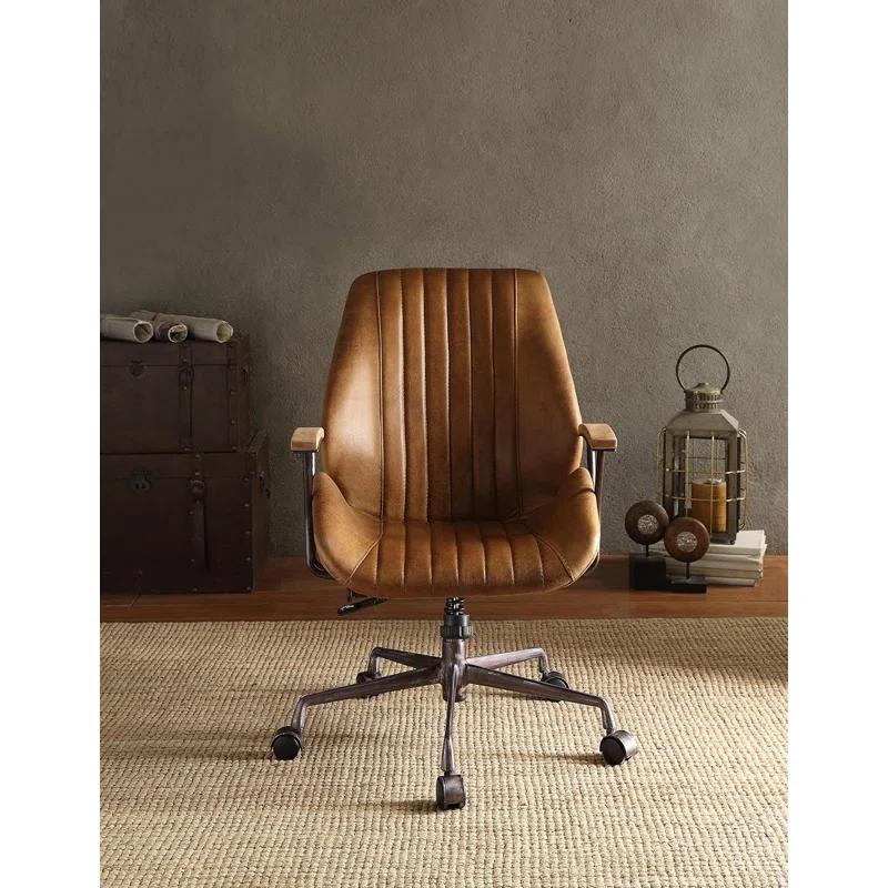 Hamilton 42'' Coffee Top Grain Leather Swivel Executive Chair