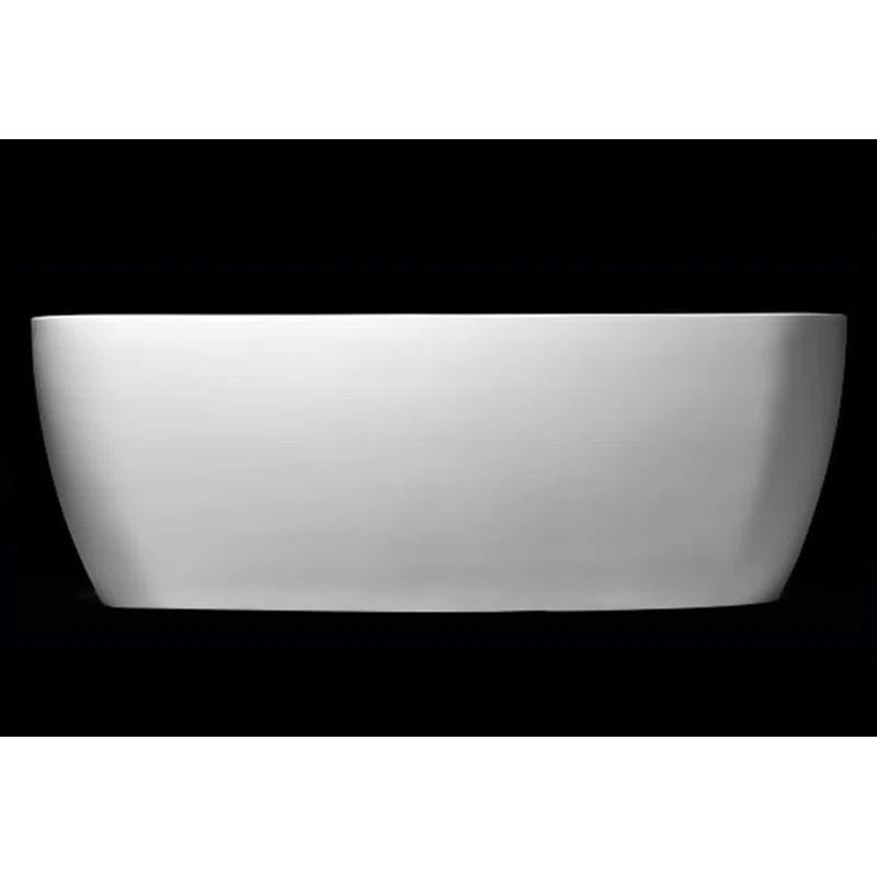 Lunar 71'' x 31.5'' Freestanding Soaking Solid Surface Bathtub