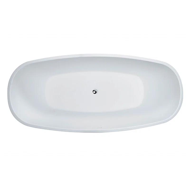 Lunar 71'' x 31.5'' Freestanding Soaking Solid Surface Bathtub
