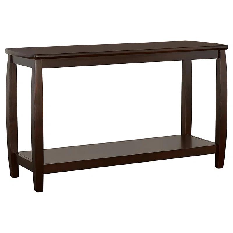 Espresso Bowed Leg 47.5'' Wood Console Table with Shelf