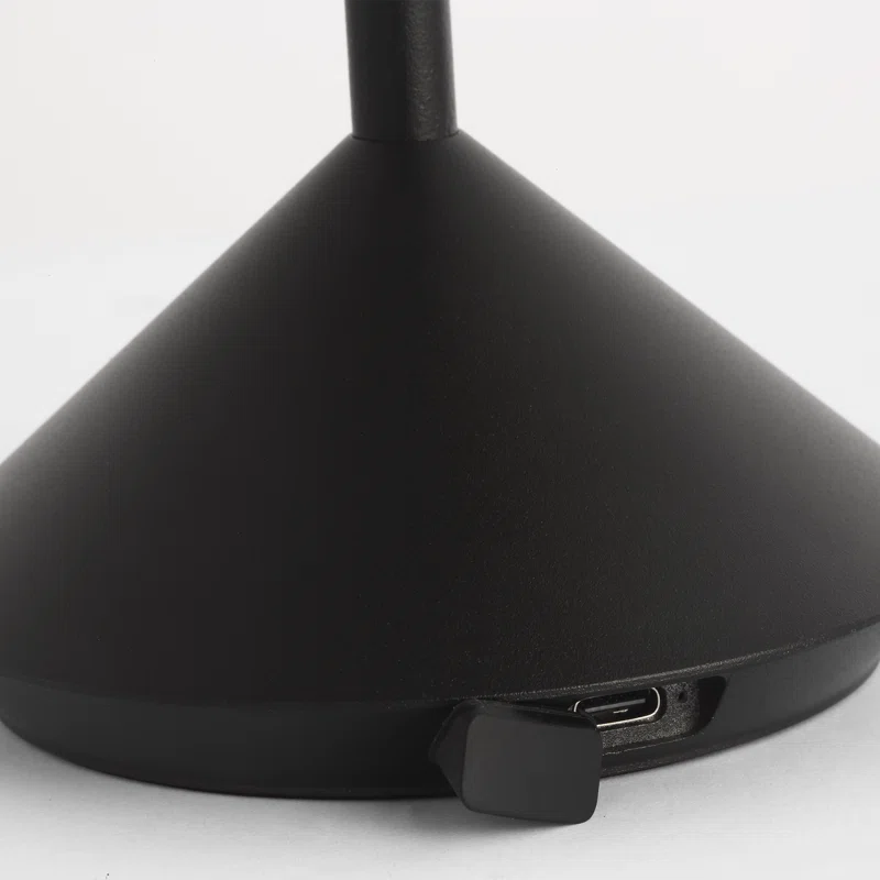 Black Cordless Rechargeable LED Table Lamp with 3-Way Switch