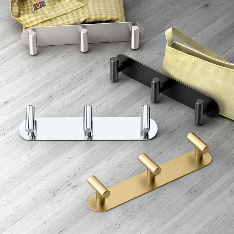 Latitude II Wall Mounted Towel and Robe Hook Rack with 3 Hooks