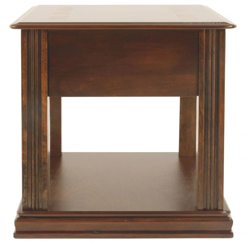 Contemporary Breegin Brown Rectangular Chairside End Table with Storage