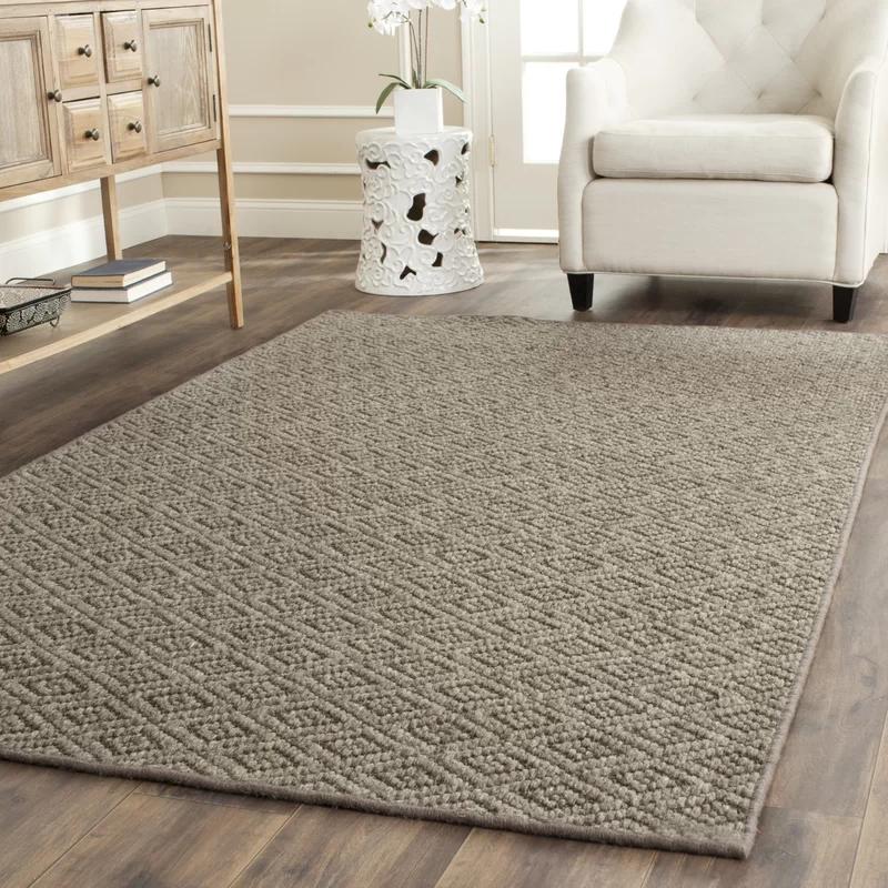 Natural Diamond Pattern Wool and Sisal Area Rug, 8' x 11'