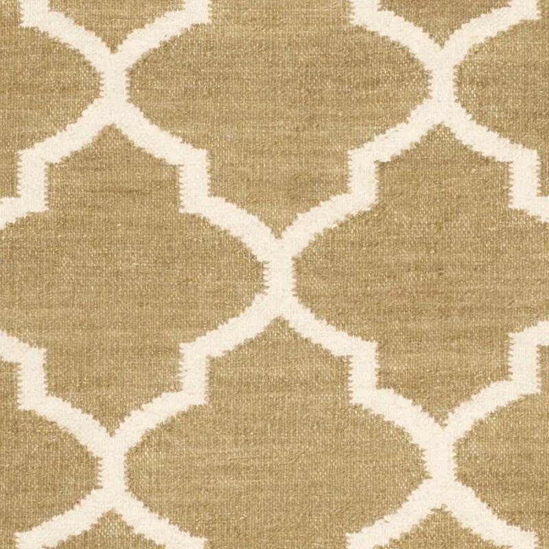Winston Porter Milltown Hand Woven Flat Weave Wool Geometric Rug