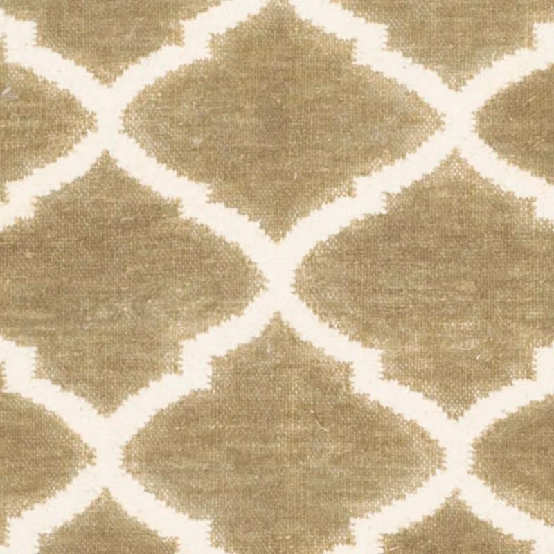 Winston Porter Milltown Hand Woven Flat Weave Wool Geometric Rug