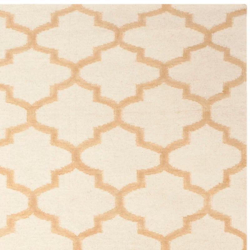 Winston Porter Milltown Hand Woven Flat Weave Wool Geometric Rug