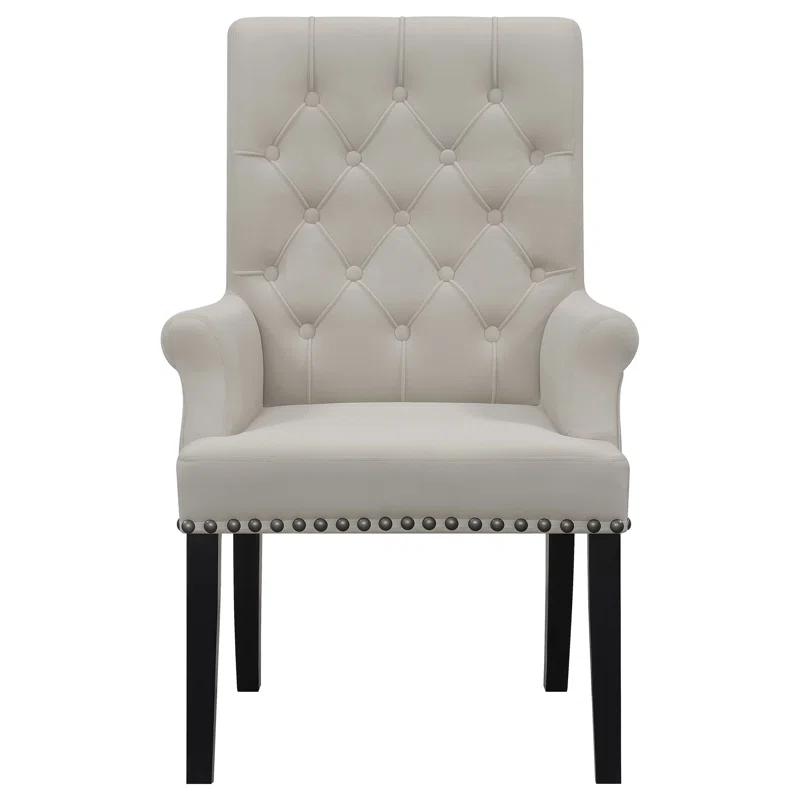 Girace Tufted Back Upholstered Arm Chair Beige