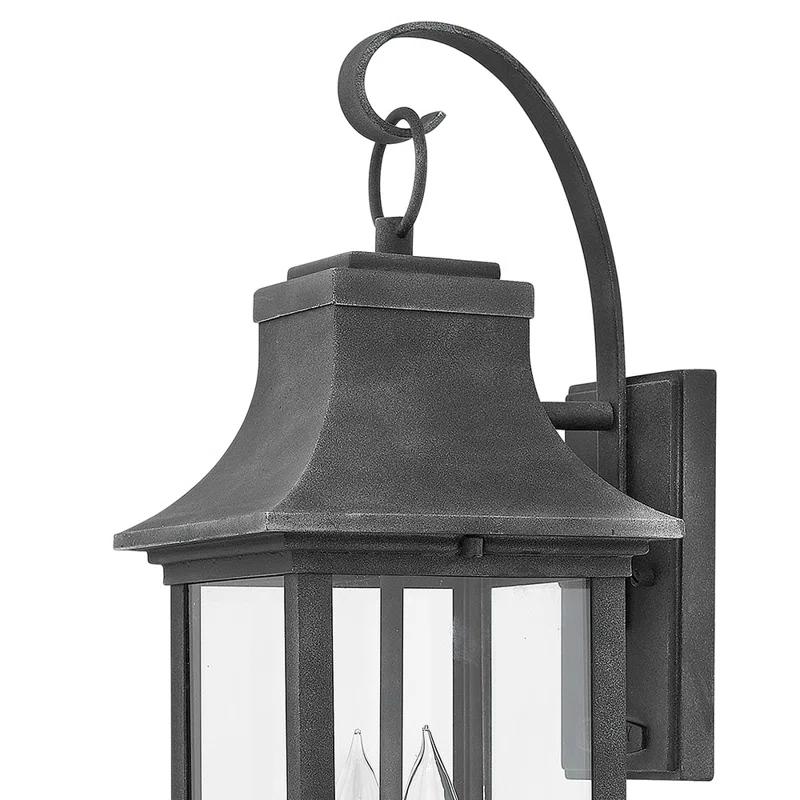 Adair Aged Zinc 20" Outdoor Wall Mount Lantern with Clear Glass