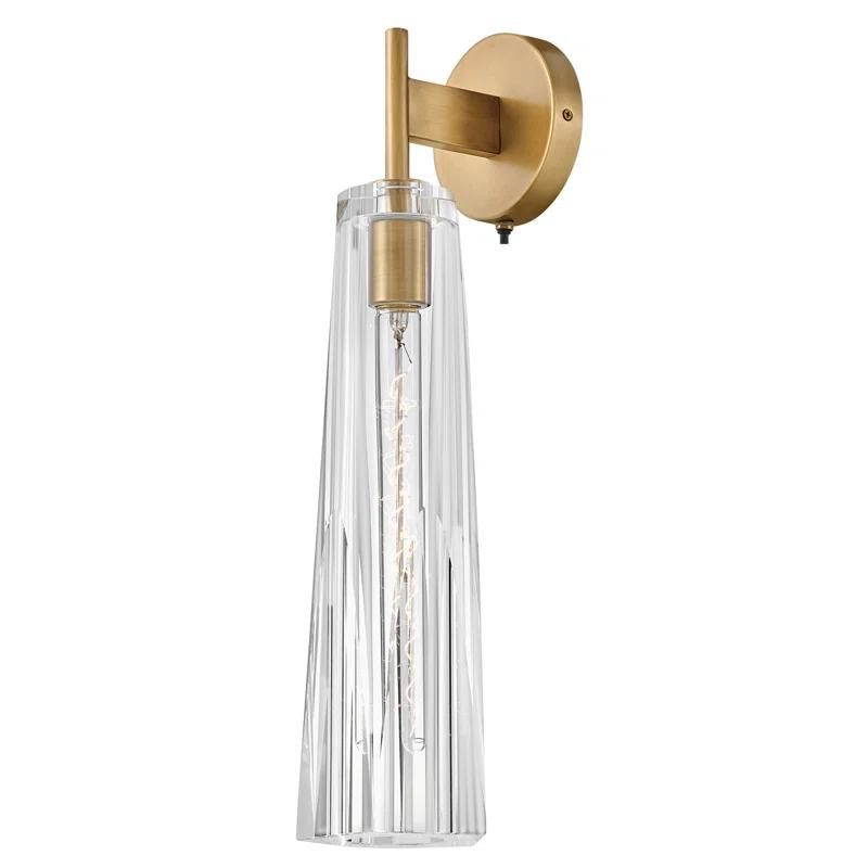 Heritage Brass Dimmable Wall Sconce with Clear Crystal Shade