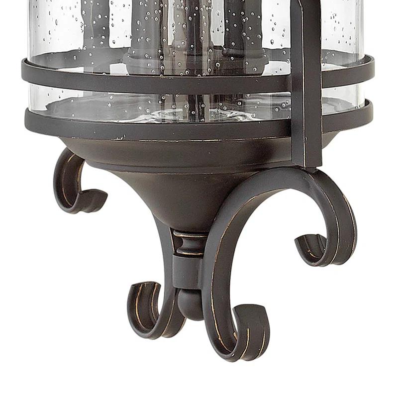 Casa 3-Light Olde Black Outdoor Wall Light with Clear Seedy Glass