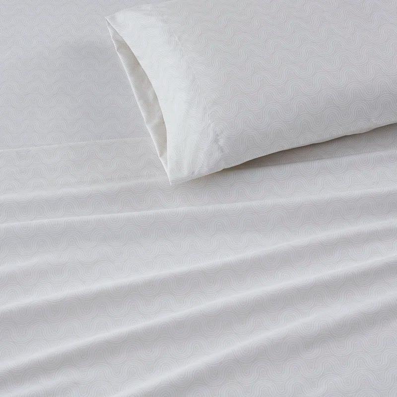 Queen Blue Stripe Cotton Percale Sheet Set