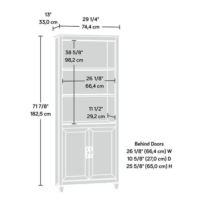 Estate Black Adjustable Wood Bookcase with Doors