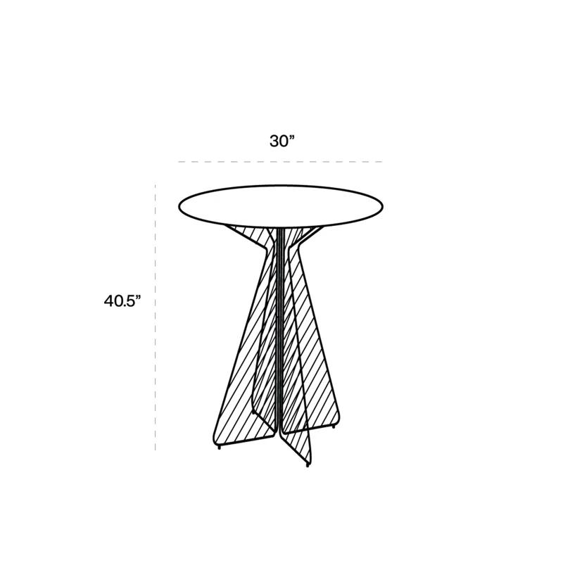 Eco-Friendly Galvanized Iron Round Patio Bar Table in Black