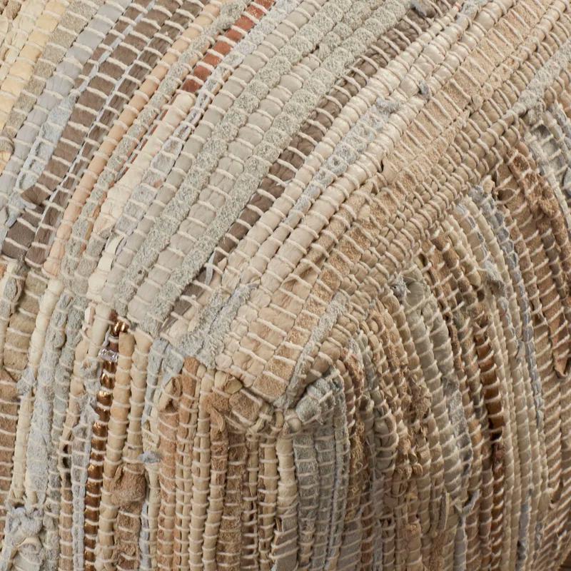 Bolin Square Leather Pouf