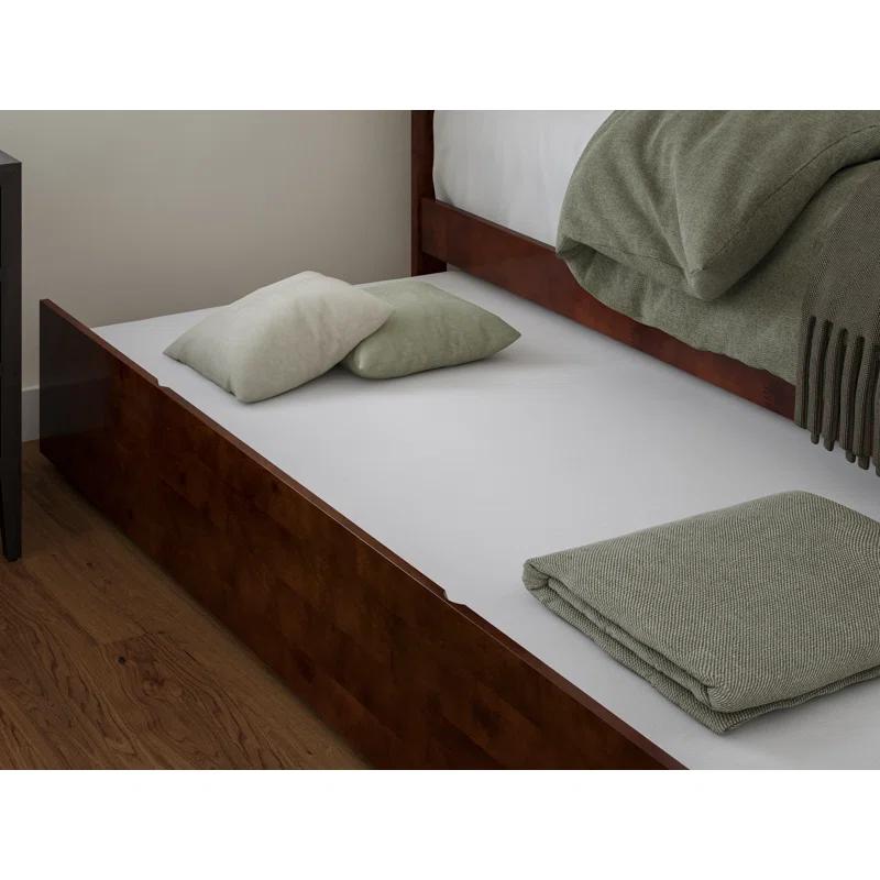 Nantucket Walnut King Wood Platform Bed with Headboard