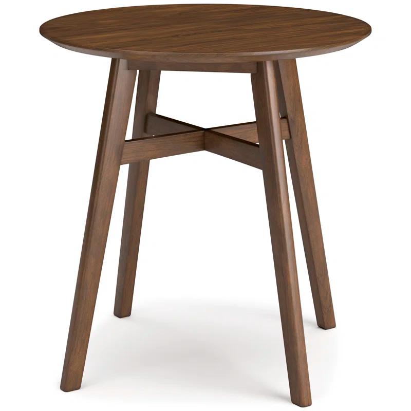 Modern Lyncott Round Wood Counter Height Extendable Dining Table