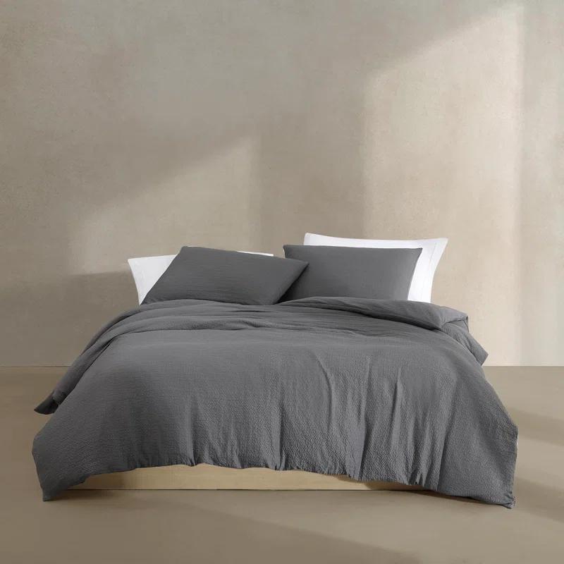 Calvin Klein Seersucker Reversible 3 Piece Duvet Cover Set