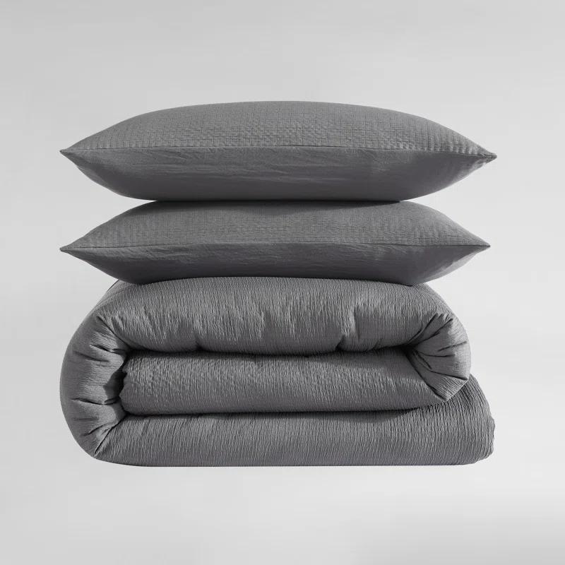Calvin Klein Seersucker Reversible 3 Piece Duvet Cover Set