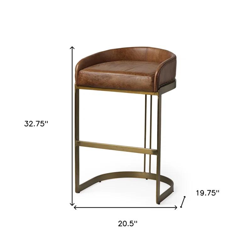 Bradley Genuine Leather Bar & Counter Stool