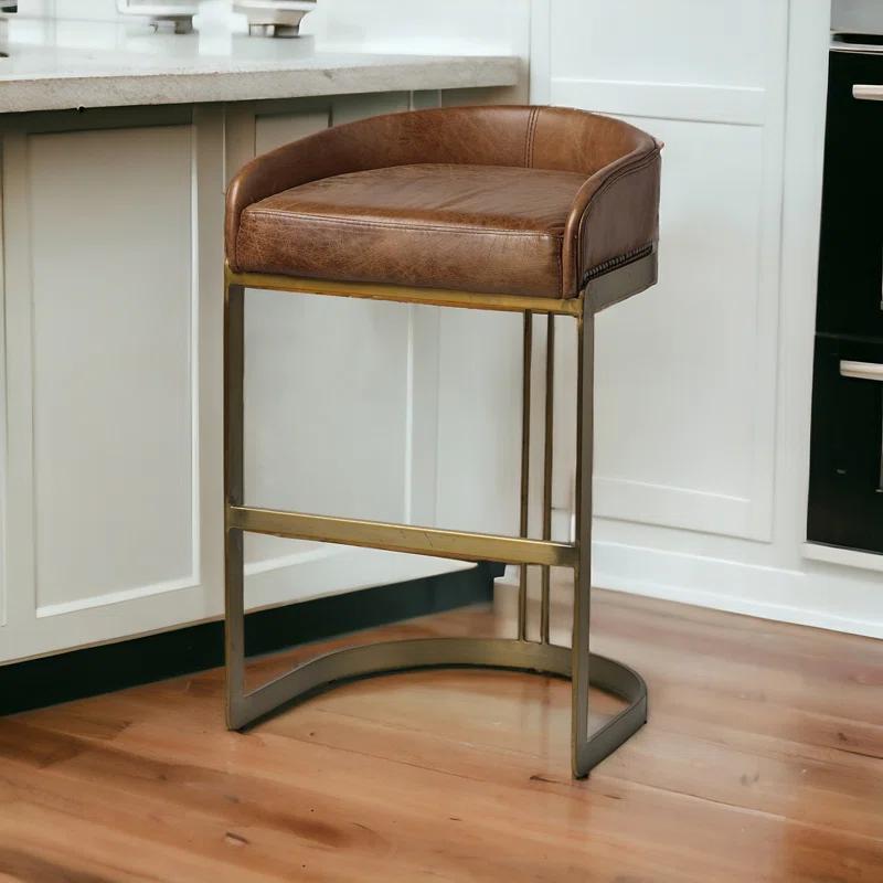 Bradley Genuine Leather Bar & Counter Stool