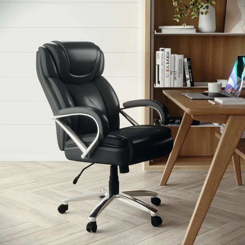 Hercules Series 500 lb Black LeatherSoft High-Back Executive Swivel Chair