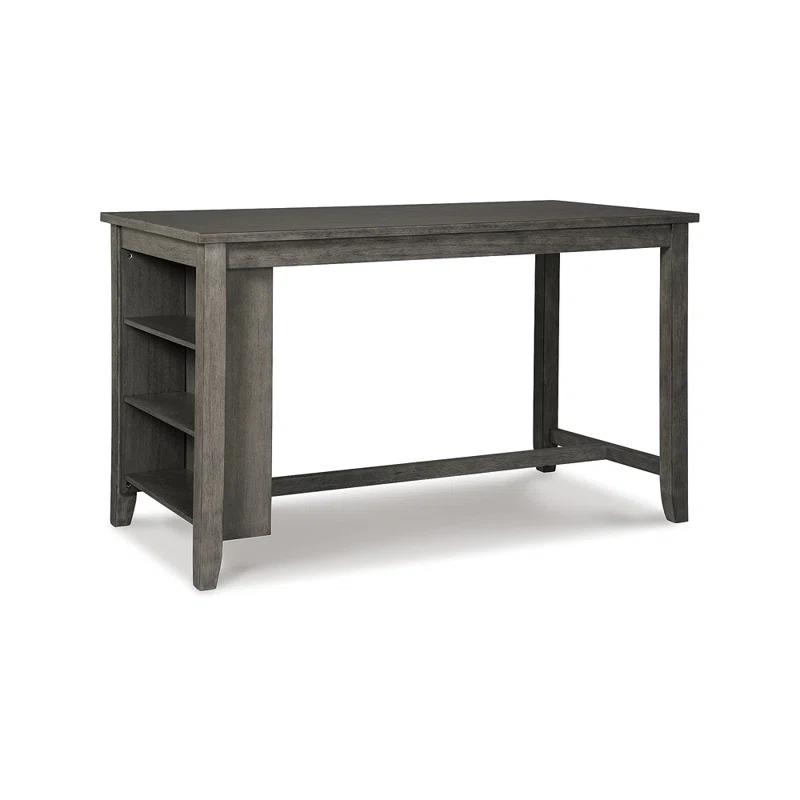 Caitbrook Casual Counter Height Rectangular Dining Table in Antiqued Gray