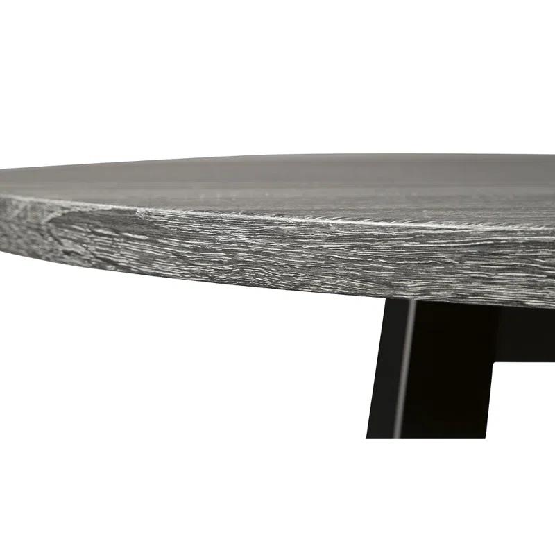 Centiar 42" Contemporary Industrial Black/Gray Round Dining Table