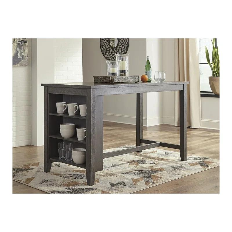 Caitbrook Casual Counter Height Rectangular Dining Table in Antiqued Gray