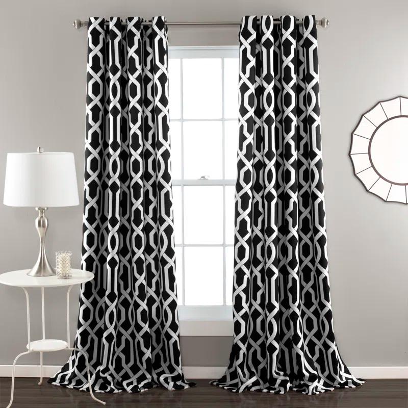 Lush Decor Trellis Polyester Room Darkening Curtain Pair (Set of 2)