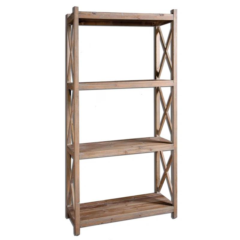 Gray Reclaimed Wood Transitional Baker's Rack