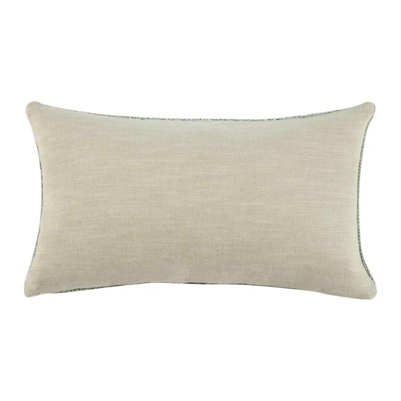 Sagebrush Green Knitted Linen Throw Pillow, 14"x26"