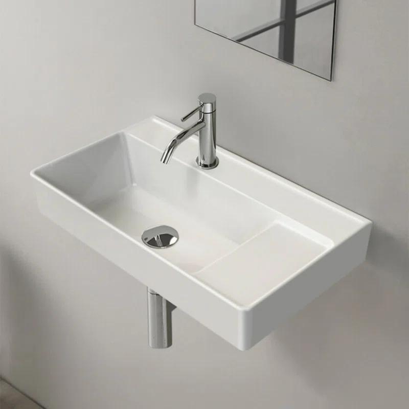 CeraStyle By Nameeks 15'' Ceramic Rectangular Bathroom Sink with Overflow