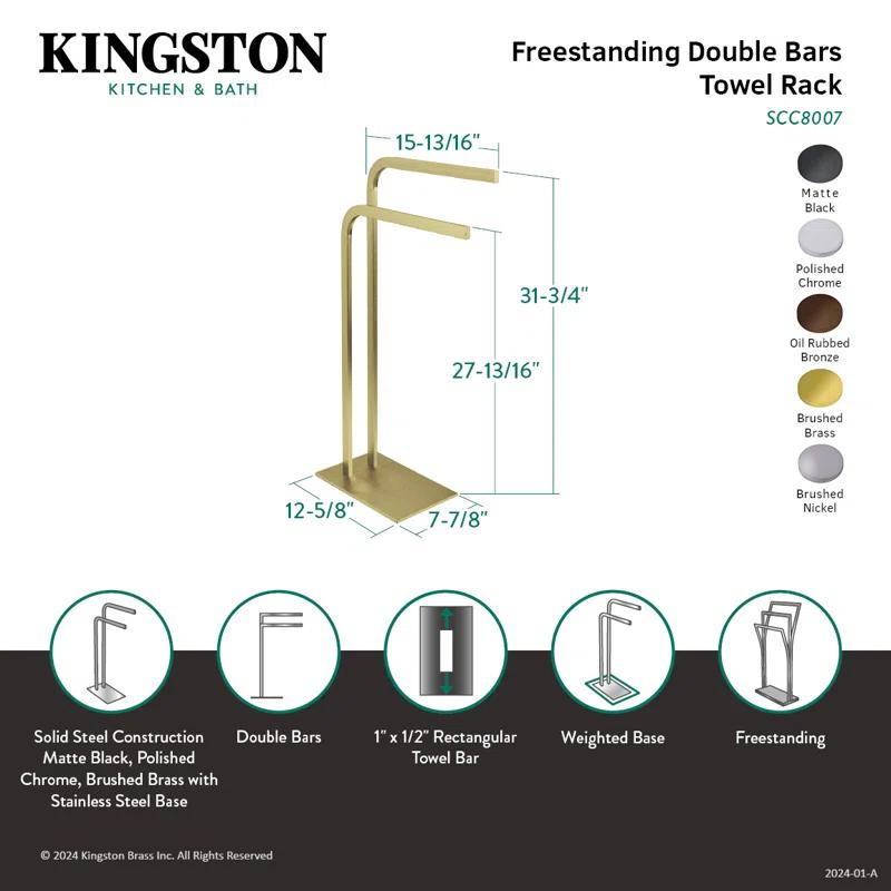 Kingston Brass Edenscape Freestanding Dual Towel Rack