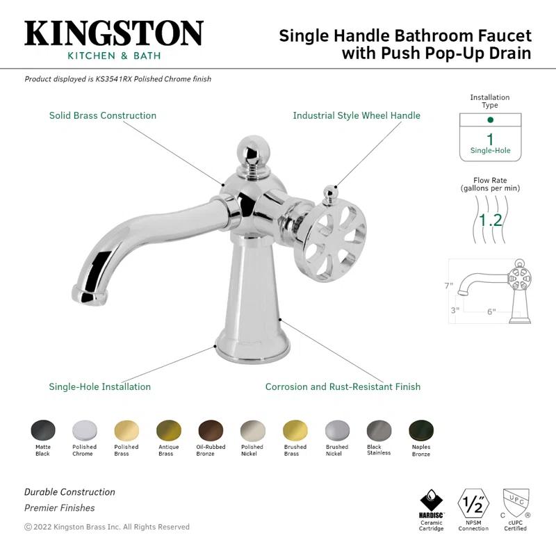 Belknap Polished Brass Traditional Single-Handle Bathroom Faucet