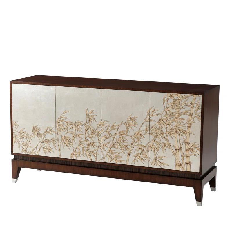 Shunan Elegance Hyedua and Canvas Sideboard with Stainless Steel Accents