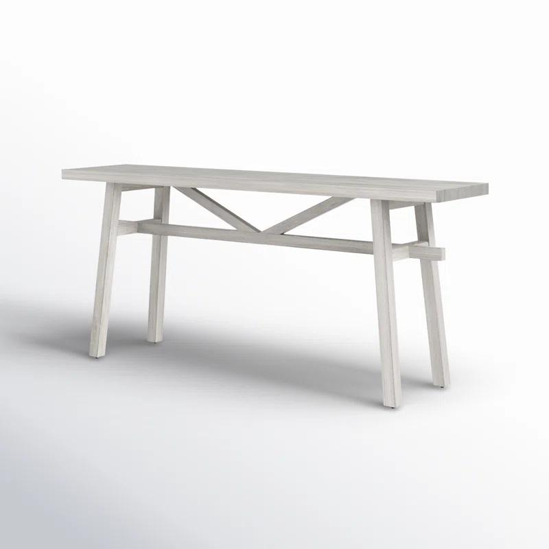 Transitional White Wood Rectangular Console Table, 68"