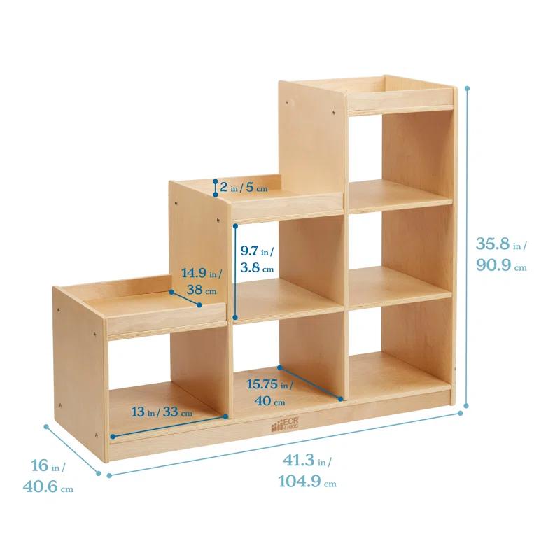 Natural Birch Wood 6-Cube Kids Storage Cabinet