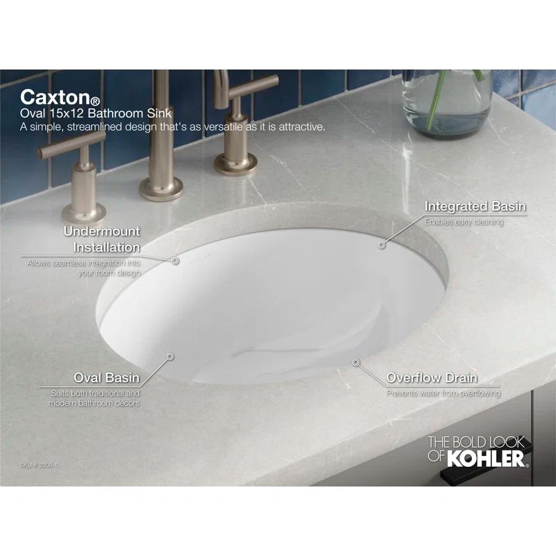 White Ceramic Oval Undermount Bathroom Sink