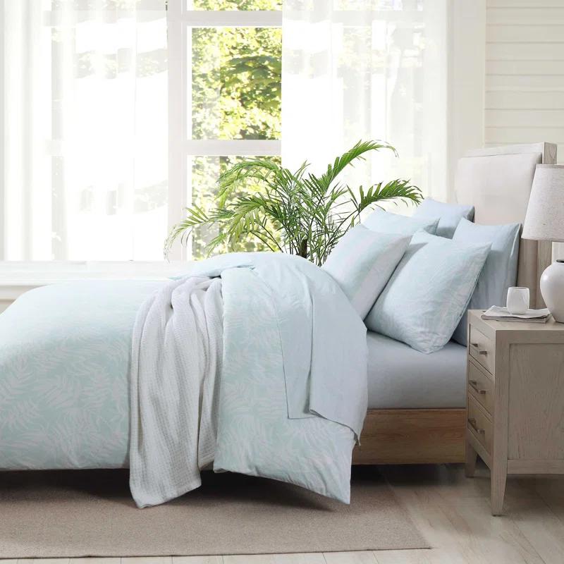 Blue Cotton Full Reversible Comforter Set