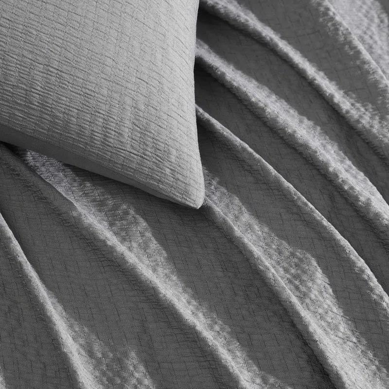 Calvin Klein Seersucker Reversible 3 Piece Duvet Cover Set