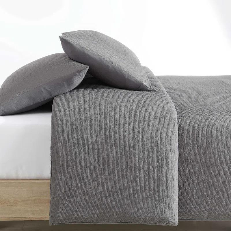Calvin Klein Seersucker Reversible 3 Piece Duvet Cover Set