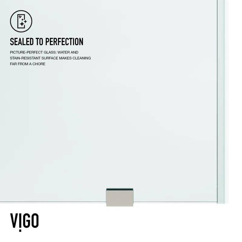 Elan 56-60" W x 74" H Sliding Frameless Shower Door with 3/8" Clear Glass