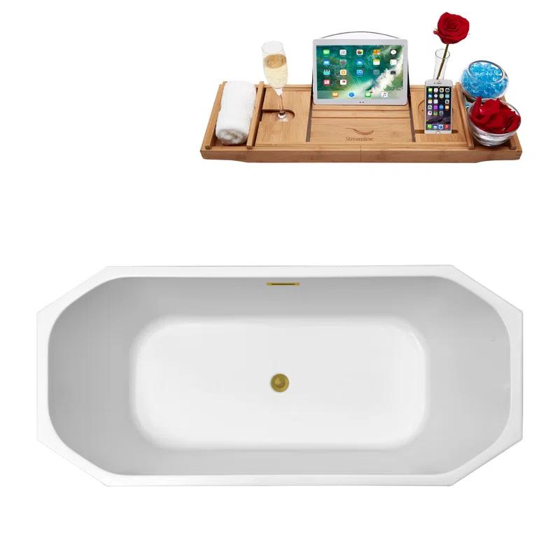 1501 mm x 719 mm Freestanding Roll Top Bathtub