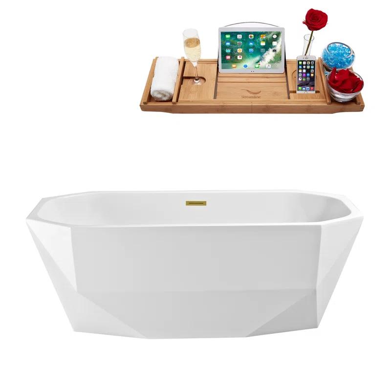 1501 mm x 719 mm Freestanding Roll Top Bathtub